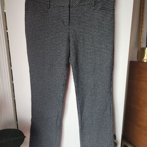 Express Columnist Dress Pants Size 4R Black White Micro-Check Mid-Rise Corporate